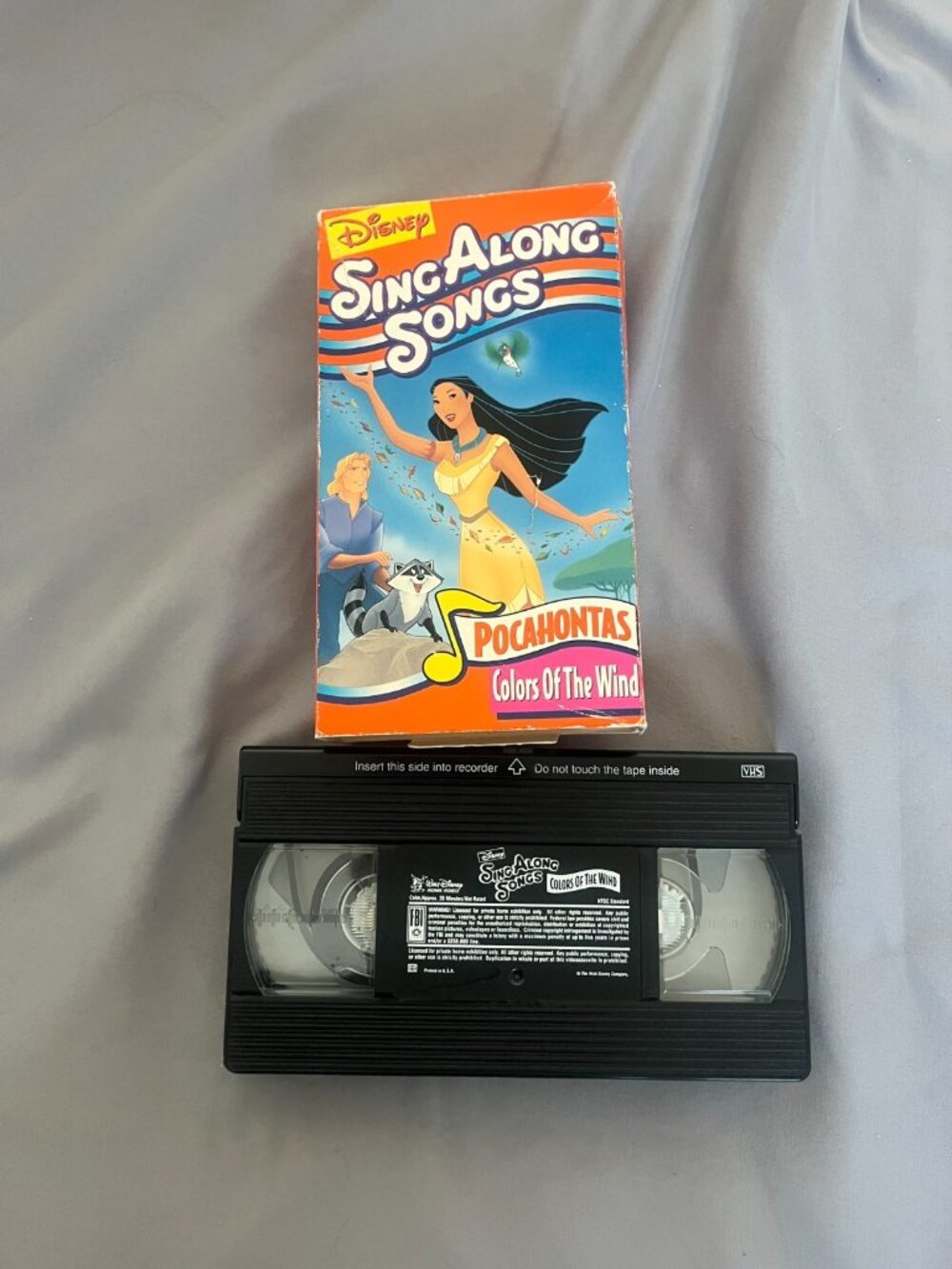 90s Walt Disney's Sing Along Songs Pocahontas Colors of the Wind VHS Cartoon kid